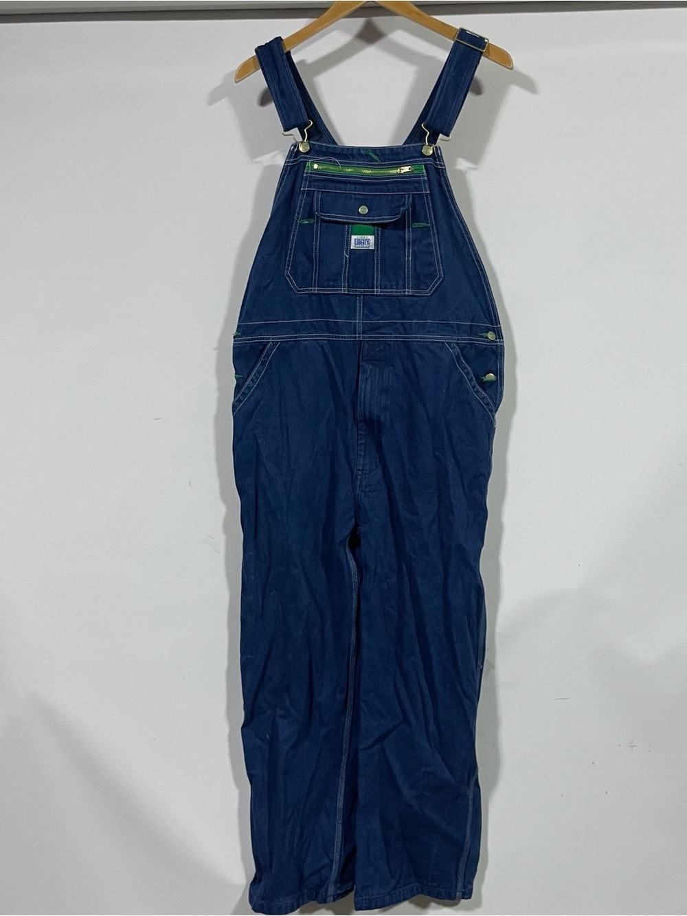 liberty Dark Blue Denim Relaxed Overalls